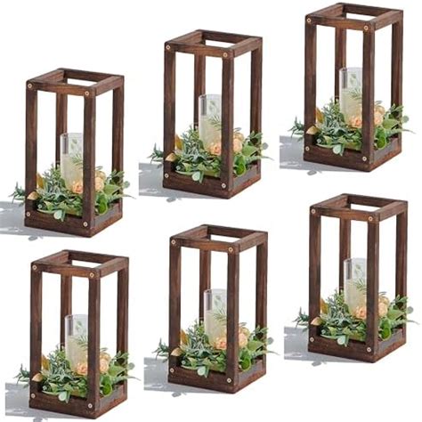 Amazon Topzea Pack Wedding Lantern Centerpieces Rustic Wood