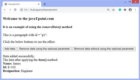 JQuery RemoveData Method Javatpoint 26180 Hot Sex Picture