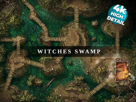 Witches Swamp Battlemap Dnd Battle Map Battle Map Dungeons And