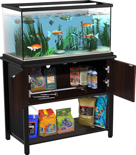 Gdlf Metal Aquarium Stand With Cabinet For Fish Tank Accessories