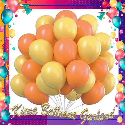 Kiena Balloons Orange Yellow Balloons 60 Pcs 12 Inch Yellow Balloons