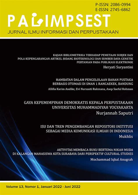 Vol No Palimpsest Jurnal Ilmu Informasi Dan