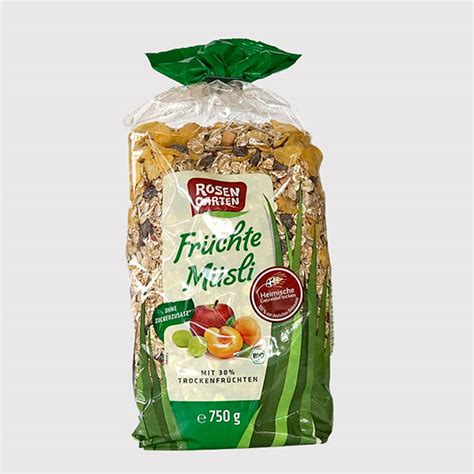 Rosengarten Früchte Müsli 750g Landwuerth Shop