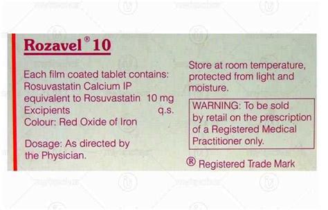 Rozavel 10 Tablet Uses Price Dosage Side Effects Substitute Buy