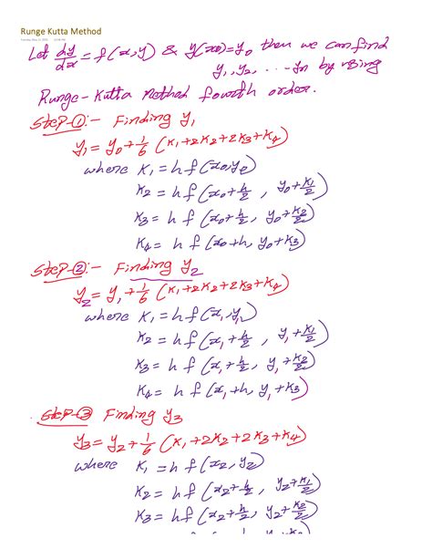 SOLUTION 17 Runge Kutta Method Of Fourth Order 11052021 Studypool