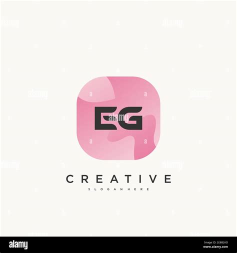 EG Initial Letter Logo Icon Design Template Elements With Wave Colorful