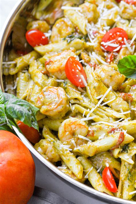 Easy Shrimp And Basil Pesto Pasta Recipe — Be Greedy Eats Where Food