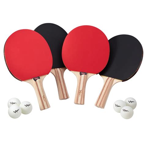 Viper Four Racket Table Tennis Set Includes 4 Paddles And 6 Ping Pong