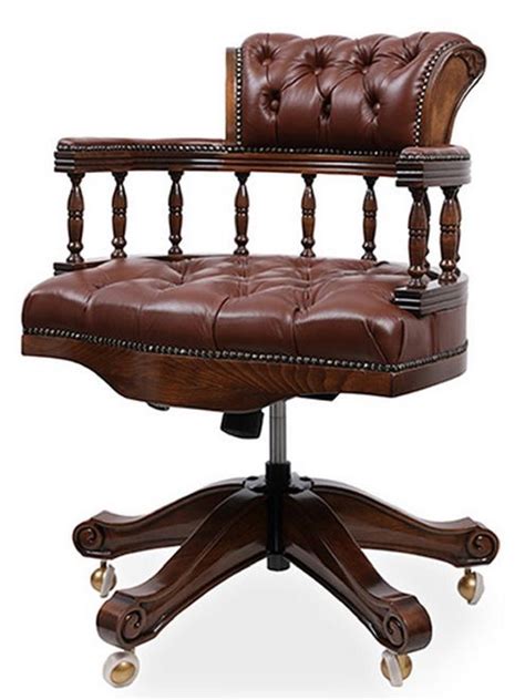 Casa Padrino Chaise De Bureau Baroque De Luxe En Cuir Chesterfield