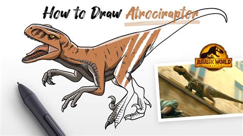 How To Draw Atrociraptor Panthera Dinosaur From Jurassic World