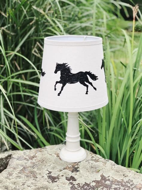 Horse Lamp Shade Horse Lamp Horse Shades Black Horse Lamp Etsy