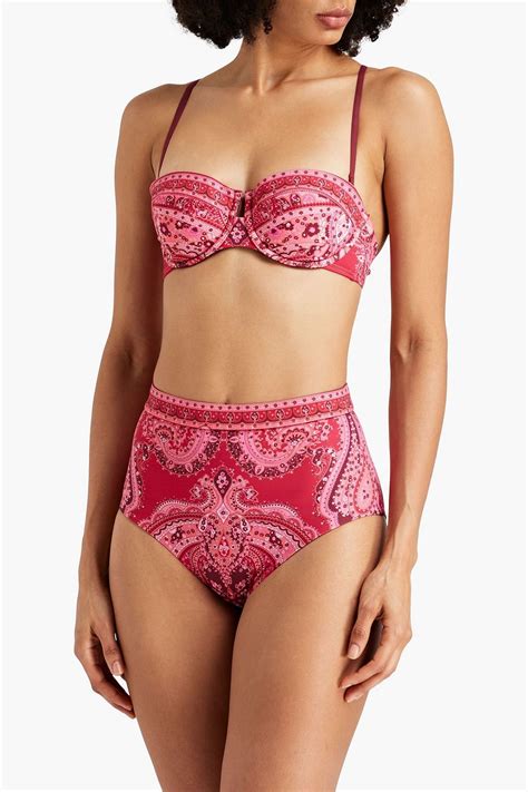 Zimmermann Paisley Print Underwired Bandeau Bikini Top The Outnet