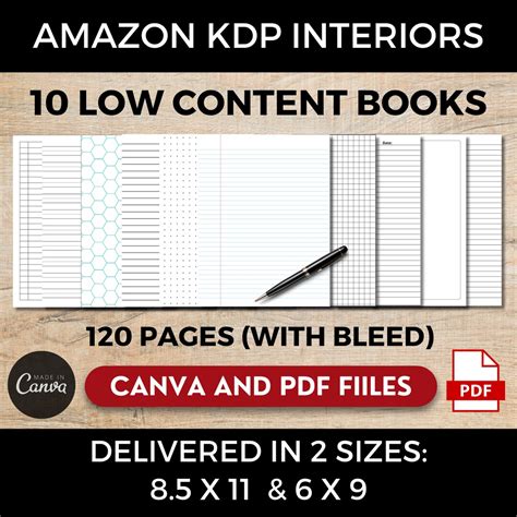 KDP Interior Bundles: KDP Bundle Templates Kdp Low Content Template PDF ...