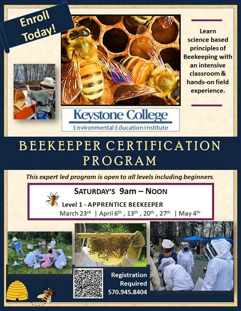 Beekeeper Certification: Level 1 Apprentice Beekeeper - Keystone College