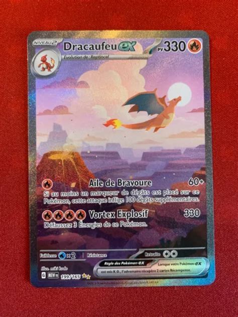 CARTE POKÉMON 151 DRACAUFEU EX Full Art Alternative 199 165 EV3 5 Neuf