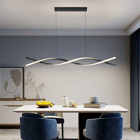 Mikeru Linear Pendant Light Led Chandelier Dimmable