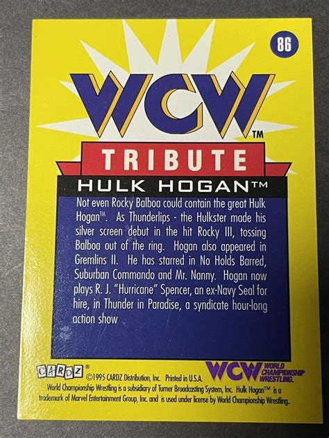 Cardz Wcw Main Event Hulk Hogan Tribute Ebay