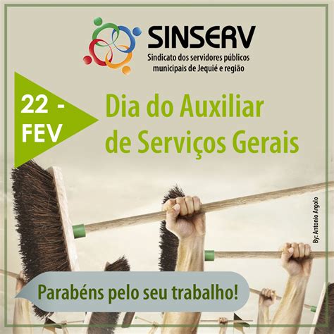 Dia do Auxiliar de Serviços Gerais Sinserv Sindicato dos servidores