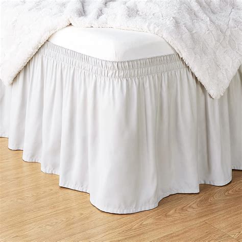 Howarmer Wrap Around Bed Skirts Full Size Skirt Elastic Dust Ruffles