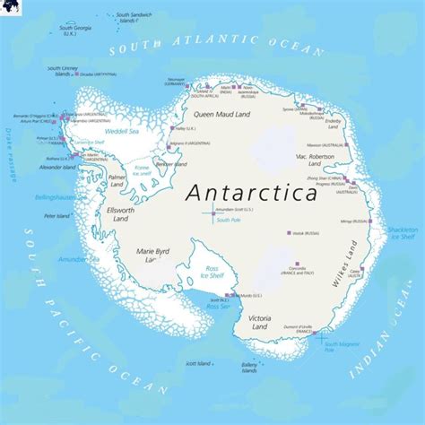 Free Printable Map of Antarctica Physical in PDF