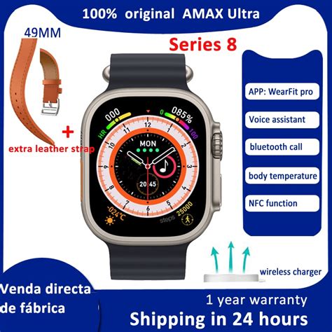 2023 AMAX Ultra Smart Watch Homens 49mm Temperatura Corporal