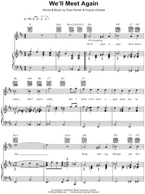 Download Digital Sheet Music of We Meet Again for Piano, Voice