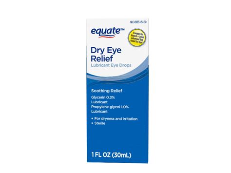 Equate Dry Eye Relief Lubricant Eye Drops 0 5 Fl Oz 15 Ml Ingredients And Reviews