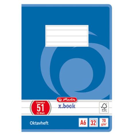 Herlitz Oktavheft X Book DIN A6 Liniert 70 G Qm 60 Blatt