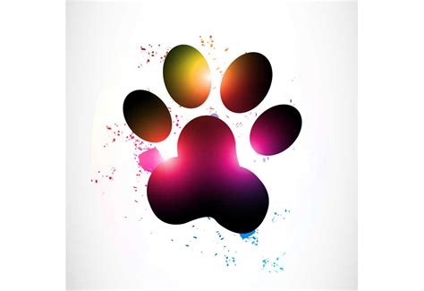 Colorful Animal Paw Print | Clip Art of Dogs