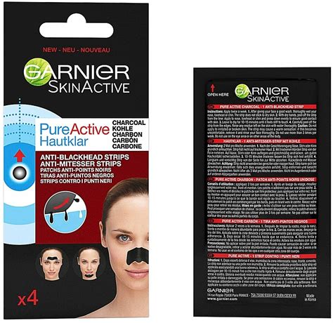 Tiras limpiadoras de puntos negros de nariz con carbón activo Garnier