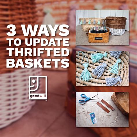 Diy Thrifted Baskets Thrifting Basket Diy Home Decor