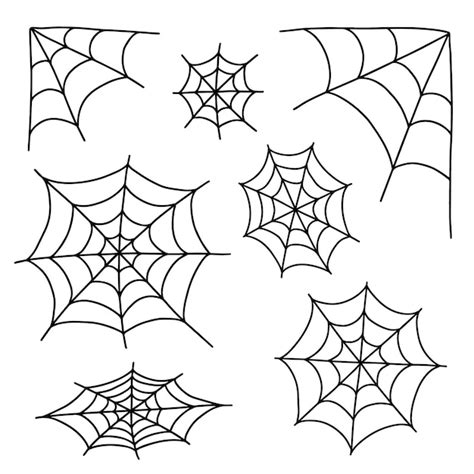 Premium Vector Spider S Web Vector Doodle Set Hand Drawn Different