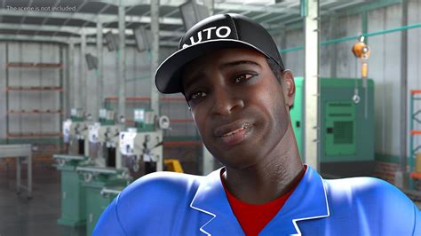 Dark Skin Black Auto Mechanic 3D Model $149 - .3ds .blend .c4d .fbx ...