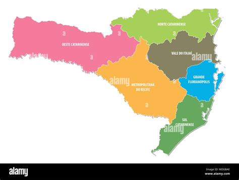 Santa Catarina Colorful Administrative And Political Vector Map Stock