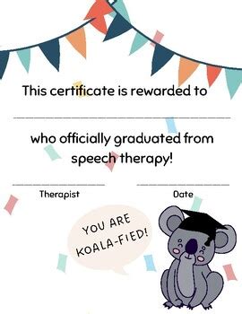 Speech Therapy Graduation Certificates By Inspired Speech Solutions