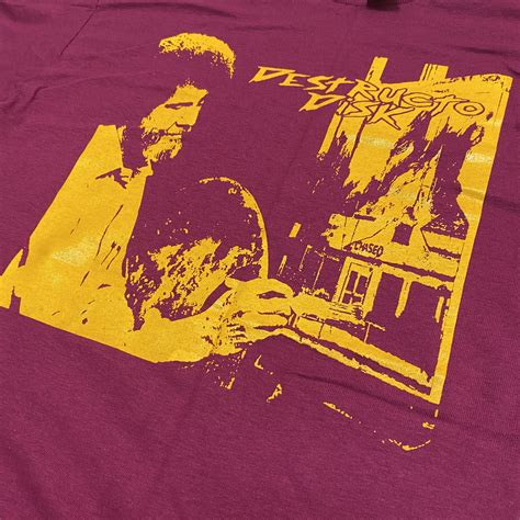 Destructo Disk Bob Ross 20 Shirt Berryorange Yellow Sockhead
