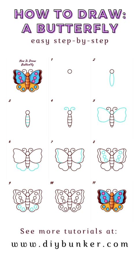 How To Draw A Butterfly Step By Step Simple Butterfly Drawing Video