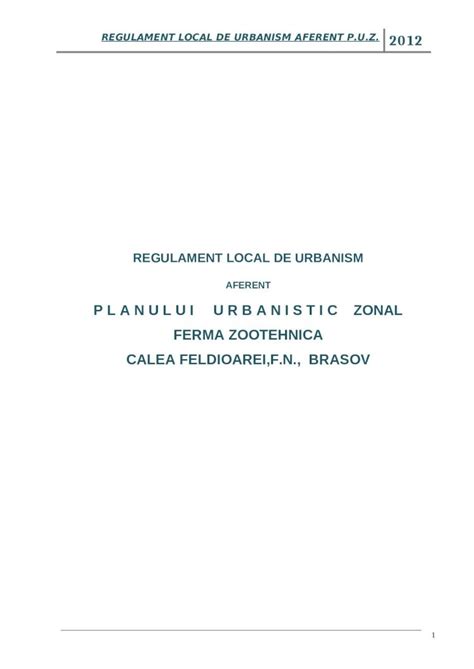 Doc Regulament Local De Urbanism Aferent Puz Dokumen Tips