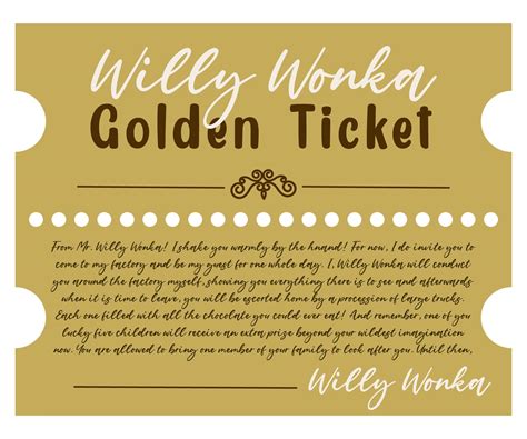 Printable Wonka Golden Ticket Template