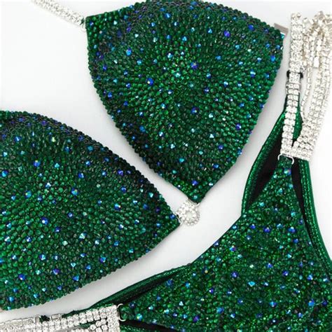 Green And Black Competition Bikini CB518 Etsy