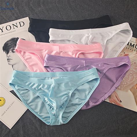 Men Sexy Nylon Briefs Cool Ice Silk Low Rise Underwear Bikini Pouch Underpants Shopee Philippines