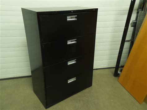 HON Black 4 Drawer Lateral File Cabinet, Locking w Key - Allsold.ca - Buy & Sell Used Office ...