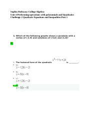 Sophia Pathways College Algebra Unit Performing Operations With