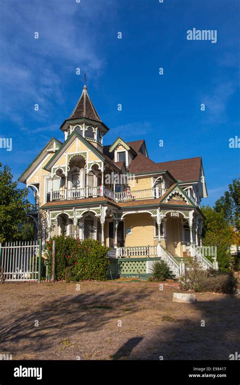 Victorian homes in Angelino Heights. Los Angeles, California, USA Stock ...