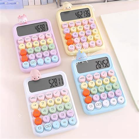 leasote Calculadora electrónica creativa de colores dulces pantalla