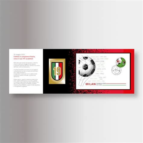 Folder Milan Con Francobollo Campione D Italia 2021 2022 Delle Poste