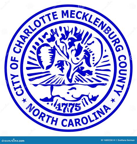 Coat Of Arms Of Charlotte In North Carolina Is A State Of Usa Stock