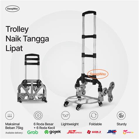 Jual Trolly Roda Dorong Alat Bantu Angkut Barang Troli Tangga Roda 10