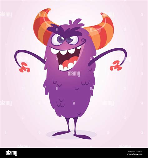 Angry Cartoon Monster Troll Or Gremlin Vector Halloween Illustration