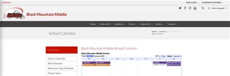 Black MOUNTAIN MIDDLE SCHOOL CALENDAR – DIGITAL MEDIA 104